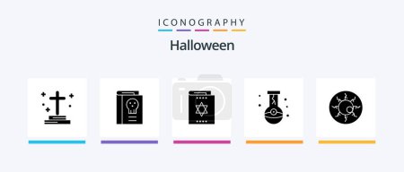 Illustration for Halloween Glyph 5 Icon Pack Including flask. bottle. halloween. magician. magic. Creative Icons Design - Royalty Free Image