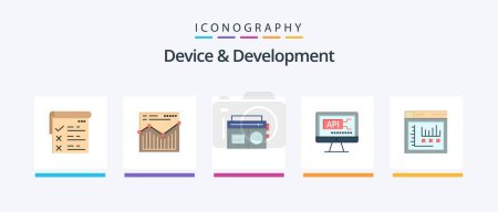 Illustration for Device And Development Flat 5 Icon Pack Including internet . education. tape . coding. computer. Creative Icons Design - Royalty Free Image