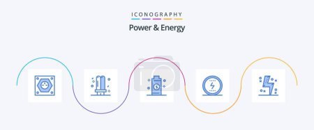 Illustration for Power And Energy Blue 5 Icon Pack Including seo. messenger. fluorescent. energy. energy - Royalty Free Image
