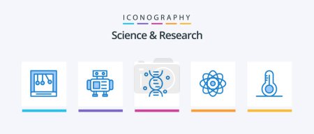 Illustration for Science Blue 5 Icon Pack Including . science. thermometer. science. Creative Icons Design - Royalty Free Image