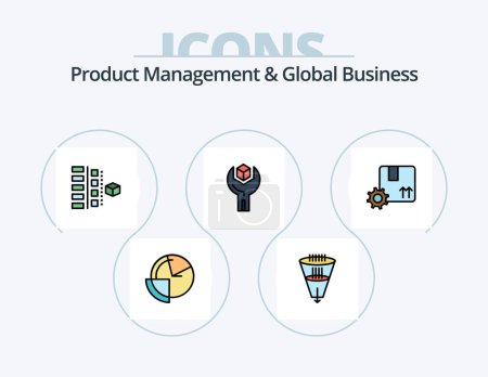 Illustration for Product Managment And Global Business Line Filled Icon Pack 5 Icon Design. fast. cycle. sdk. agile. production - Royalty Free Image