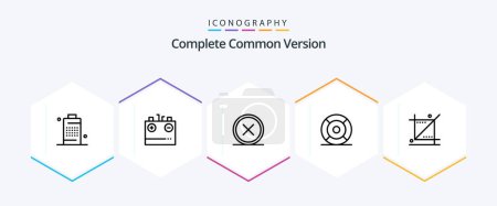 Photo for Complete Common Version 25 Line icon pack including help. basic. electricity. remove. cross - Royalty Free Image