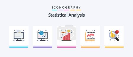 Ilustración de Statistical Analysis Flat 5 Icon Pack Including growth. diagram. online. step. goal. Creative Icons Design - Imagen libre de derechos
