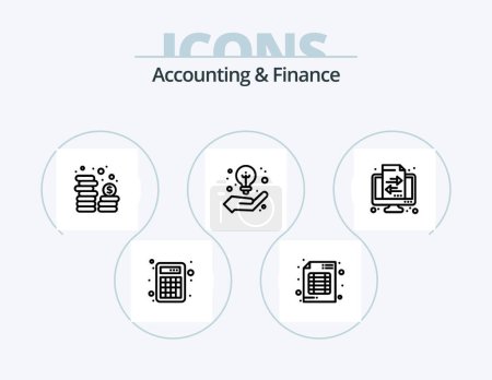 Illustration for Accounting And Finance Line Icon Pack 5 Icon Design. accounting. license. loan. diploma. loan - Royalty Free Image