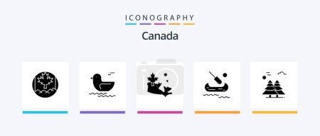 Téléchargez les illustrations : Canada Glyph 5 Icon Pack Including . pine trees. leaf. canada. alpine. Creative Icons Design - en licence libre de droit
