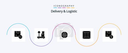 Ilustración de Delivery And Logistic Glyph 5 Icon Pack Including logistic. business. box. shopping - Imagen libre de derechos