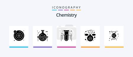 Ilustración de Chemistry Glyph 5 Icon Pack Including . dna. experiment. chemistry. experiment. Creative Icons Design - Imagen libre de derechos