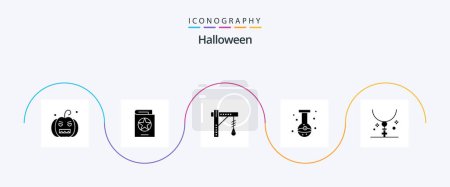 Illustration for Halloween Glyph 5 Icon Pack Including eye. beaker. witch. ball. halloween - Royalty Free Image