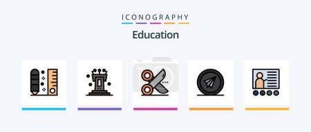Ilustración de Education Line Filled 5 Icon Pack Including reading. book. owl. page. favorite. Creative Icons Design - Imagen libre de derechos