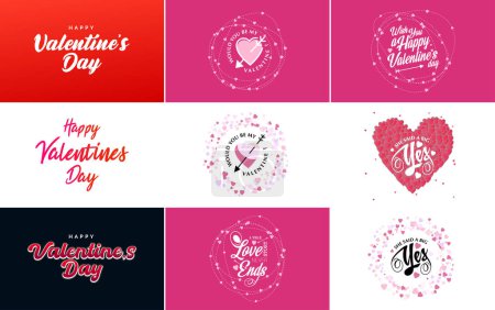 Ilustración de Be My Valentine Valentine's holiday lettering for greeting card - Imagen libre de derechos