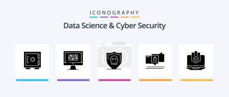 Illustration for Data Science And Cyber Security Glyph 5 Icon Pack Including secure. chating. information. chat. secure. Creative Icons Design - Royalty Free Image