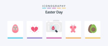 Illustration for Easter Flat 5 Icon Pack Including nature. butterfly. christian. animal. easter. Creative Icons Design - Royalty Free Image
