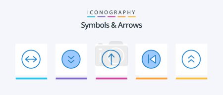 Ilustración de Symbols and Arrows Blue 5 Icon Pack Including direction. arrows. symbols. music. arrows. Creative Icons Design - Imagen libre de derechos