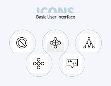 Ilustración de Basic Line Icon Pack 5 Icon Design. user. interface. basic. basic. internet - Imagen libre de derechos