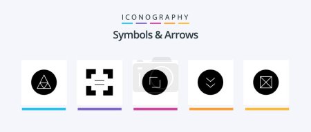 Illustration for Symbols and Arrows Glyph 5 Icon Pack Including beliefs. download. arrows. down. arrows. Creative Icons Design - Royalty Free Image