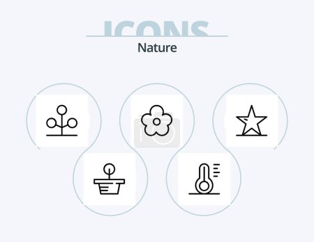 Illustration for Nature Line Icon Pack 5 Icon Design. nature. nature. forest. easter. animal - Royalty Free Image