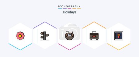 Illustration for Holidays 25 FilledLine icon pack including holiday. cross. coconut. travel. holiday - Royalty Free Image