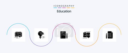 Ilustración de Education Glyph 5 Icon Pack Including education. message. book. education. chat - Imagen libre de derechos