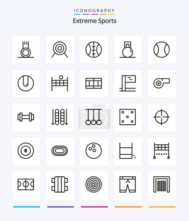 Ilustración de Creative Sport 25 OutLine icon pack  Such As match. tennis. sport. sport. weight - Imagen libre de derechos