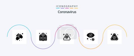 Ilustración de Coronavirus Glyph 5 Icon Pack Including view. eye. scientist. virus. disease - Imagen libre de derechos