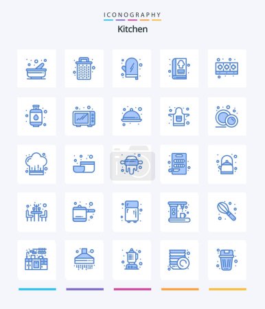 Illustration for Creative Kitchen 25 Blue icon pack  Such As cooking. kitchen. cooking. food. book - Royalty Free Image