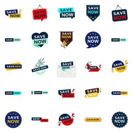 Téléchargez les illustrations : 25 Versatile Typographic Banners for promoting savings in different contexts - en licence libre de droit