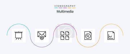 Ilustración de Multimedia Line 5 Icon Pack Including . multiple. graph. analytics - Imagen libre de derechos