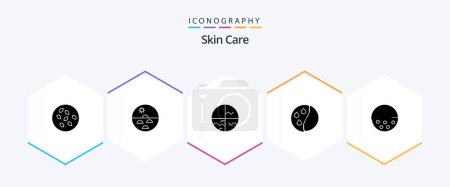 Illustration for Skin 25 Glyph icon pack including pigment. hair therapy. skin. hair conditioning. skin - Royalty Free Image