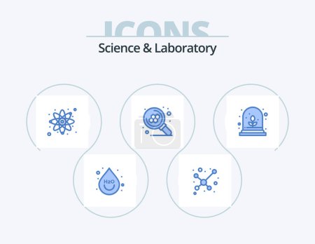 Téléchargez les illustrations : Science Blue Icon Pack 5 Icon Design. . growth. react. experimental growth. science - en licence libre de droit