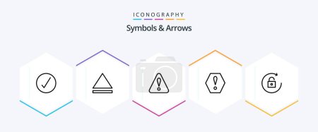Ilustración de Symbols and Arrows 25 Line icon pack including . error. . rotate - Imagen libre de derechos