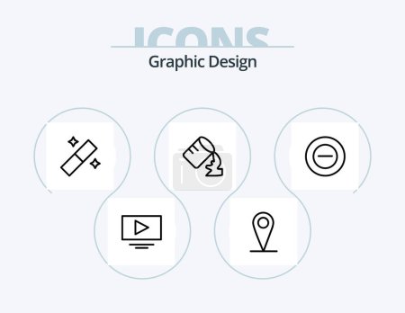 Ilustración de Design Line Icon Pack 5 Icon Design. . quotes. - Imagen libre de derechos