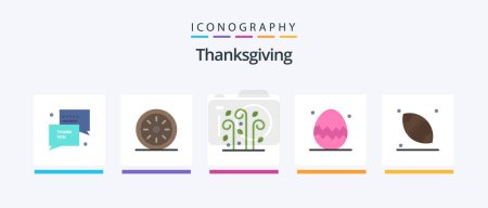 Illustration for Thanks Giving Flat 5 Icon Pack Including rugby. spring season. thanksgiving. egg. wind. Creative Icons Design - Royalty Free Image