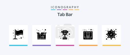 Illustration for Tab Bar Glyph 5 Icon Pack Including . watch. trophy. time. gear. Creative Icons Design - Royalty Free Image