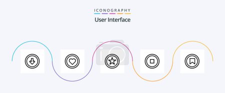 Illustration for User Interface Line 5 Icon Pack Including tag. interface. user. user. interface - Royalty Free Image