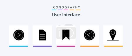 Illustration for User Interface Glyph 5 Icon Pack Including map. user. tag. left. arrow. Creative Icons Design - Royalty Free Image
