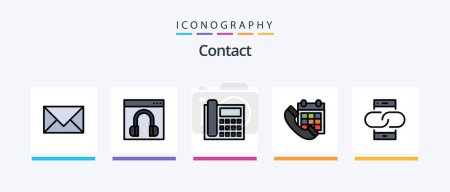 Illustration for Contact Line Filled 5 Icon Pack Including contact us. communication. contacts. phone. call. Creative Icons Design - Royalty Free Image