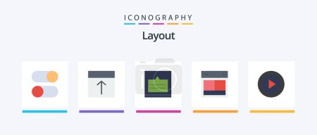 Téléchargez les illustrations : Layout Flat 5 Icon Pack Including site. design. layout. wireframe. links. Creative Icons Design - en licence libre de droit