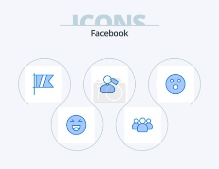 Illustration for Facebook Blue Icon Pack 5 Icon Design. folf. work. golf. mane. tag - Royalty Free Image