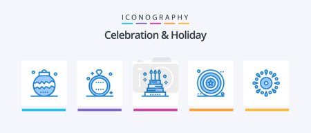 Ilustración de Celebration and Holiday Blue 5 Icon Pack Including independence. celebration. ring. holiday. event. Creative Icons Design - Imagen libre de derechos