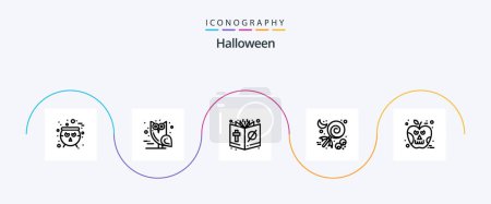 Illustration for Halloween Line 5 Icon Pack Including apple. halloween. bible. celebration. religion - Royalty Free Image