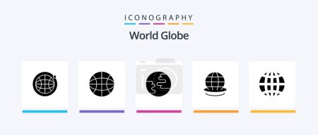 Ilustración de Globe Glyph 5 Icon Pack Including . planet. globe. Creative Icons Design - Imagen libre de derechos