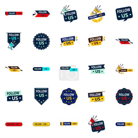 Ilustración de 25 Professionally Designed Follow Us Banners for Instagram and Facebook - Imagen libre de derechos