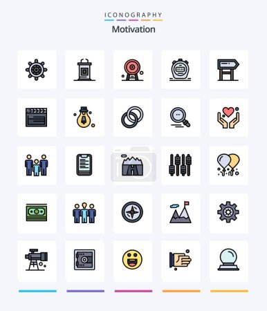 Illustration for Creative Motivation 25 Line FIlled icon pack  Such As direction. watch. england. stopwatch. - Royalty Free Image