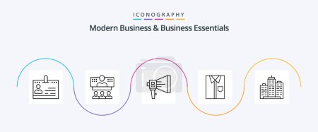Ilustración de Modern Business And Business Essentials Line 5 Icon Pack Including megaphone. loudspeaker. business. digital. online - Imagen libre de derechos