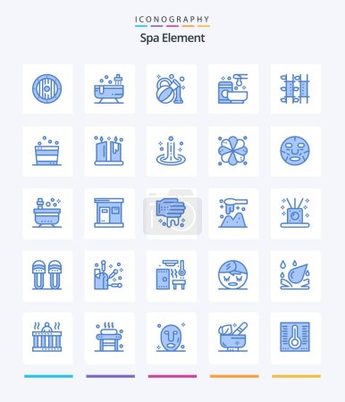 Ilustración de Creative Spa Element 25 Blue icon pack  Such As massage. web. olive. wax. service - Imagen libre de derechos