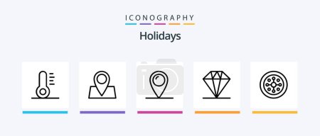 Illustration for Holidays Line 5 Icon Pack Including ice cream. holiday. winter. cold. recreations. Creative Icons Design - Royalty Free Image