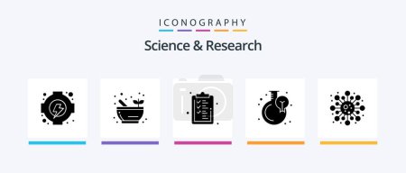 Ilustración de Science Glyph 5 Icon Pack Including study. molecule. clipboard. cell. blub. Creative Icons Design - Imagen libre de derechos