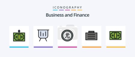Ilustración de Finance Line Filled 5 Icon Pack Including money. commerce. pie. business. performance. Creative Icons Design - Imagen libre de derechos