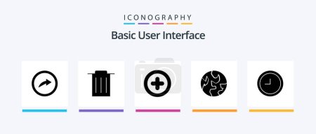 Illustration for Basic Glyph 5 Icon Pack Including . ui. clock. Creative Icons Design - Royalty Free Image