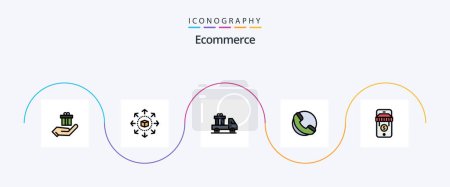 Illustration for Ecommerce Line Filled Flat 5 Icon Pack Including store. ecommerce. delivery. shop. ecommerce - Royalty Free Image